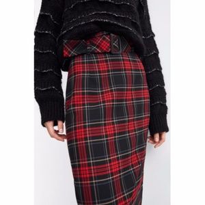 Plaid Midi Skirt